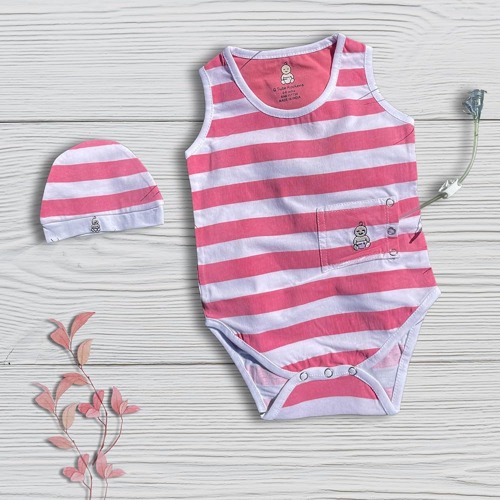 Amazon.com: Baby Sleeveless Bodysuit with G-Tube Access
